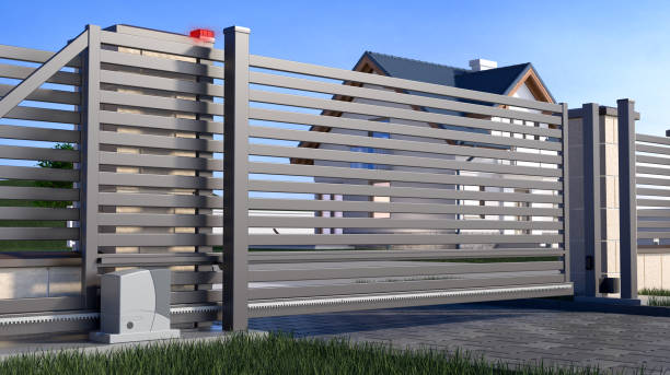 Gate and house 3D illustration
